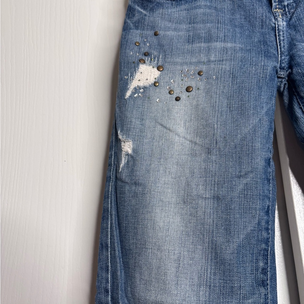 👖 Guess Jeans Distressed Flare Denim | Size 26 | Stud Detail 👖 - Picture 4 of 9